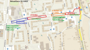 Stavba tramvajové trati pokračuje, změní se parkovací místa