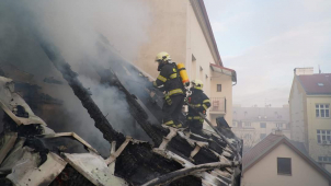 Hasiči zasahovali u požáru na Blažejském náměstí, takto vypadal