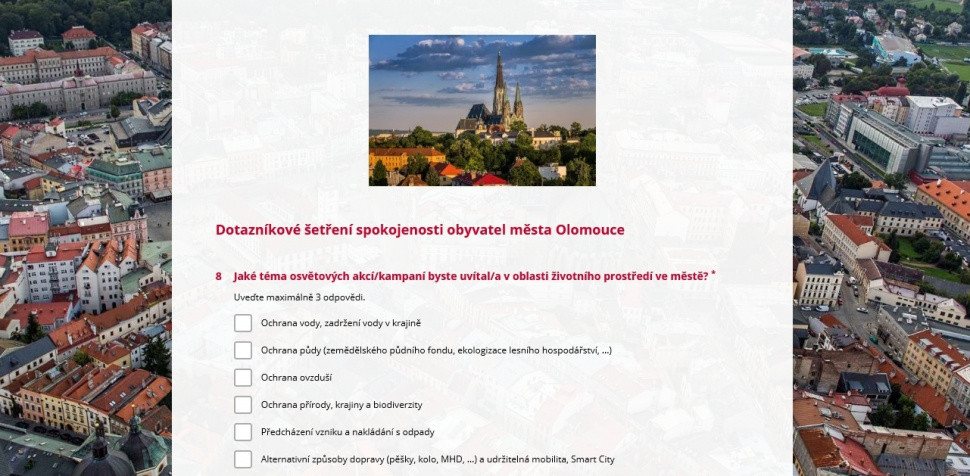 Zapojte se do průzkumu spokojenosti obyvatel města Olomouce