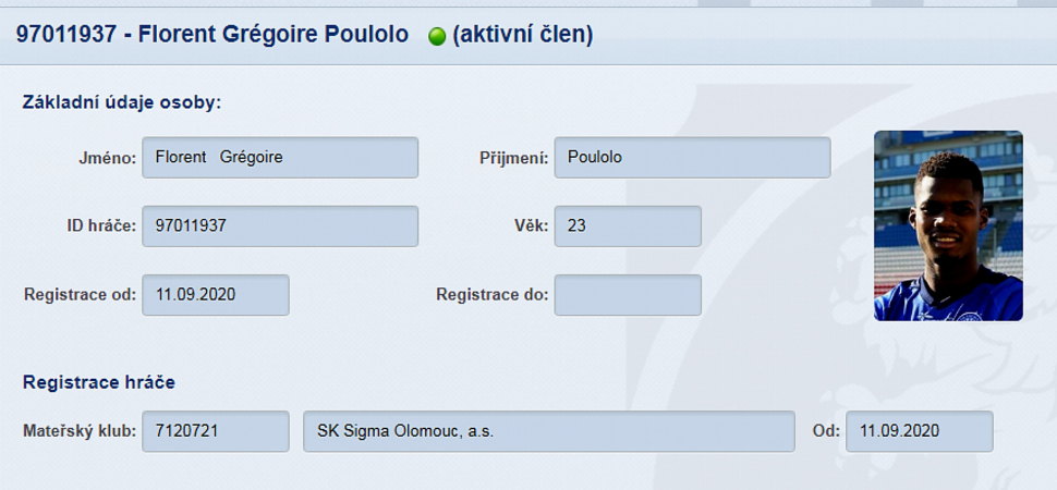 Poulolo už je registrován v SK Sigma