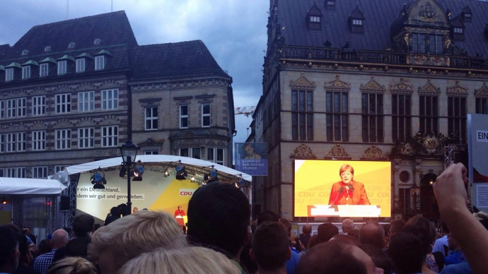 Reportáž: Na mítinku Angely Merkelové v Brémách