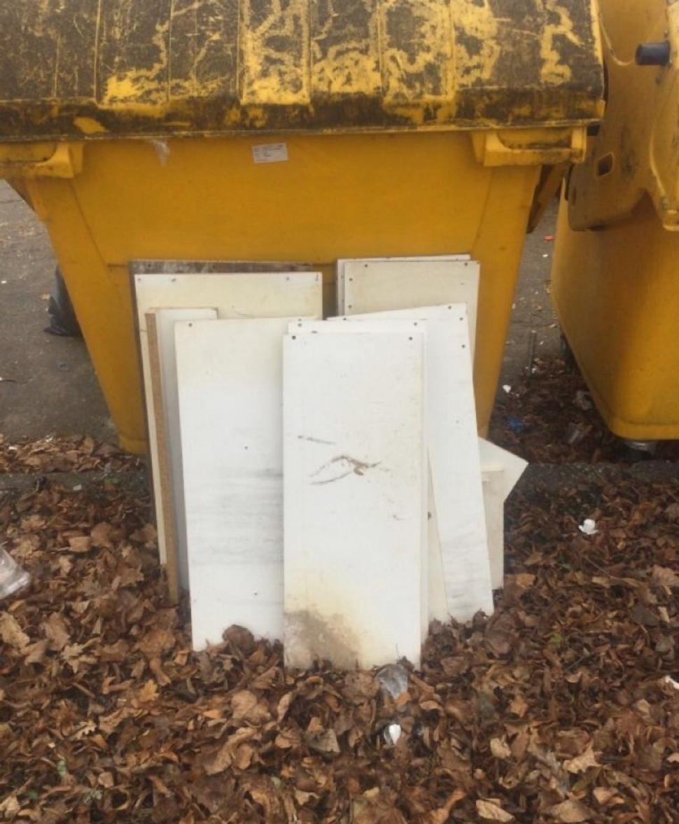 Strážníci upozorňují: Dřevěné desky za kontejner nepatří