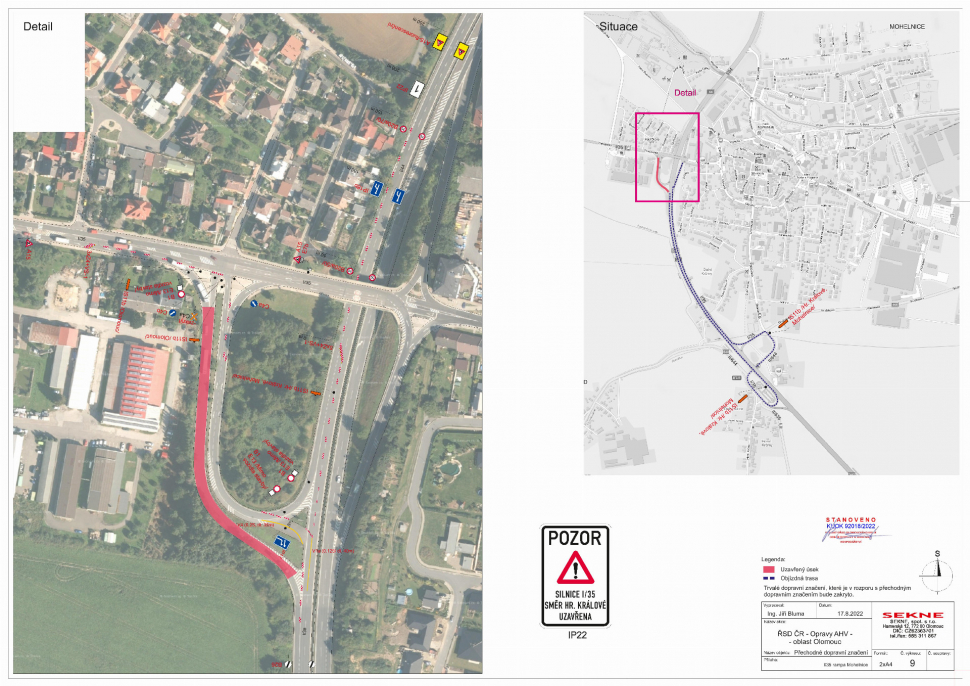 Během září a října opraví několik silnic poblíž Olomouce