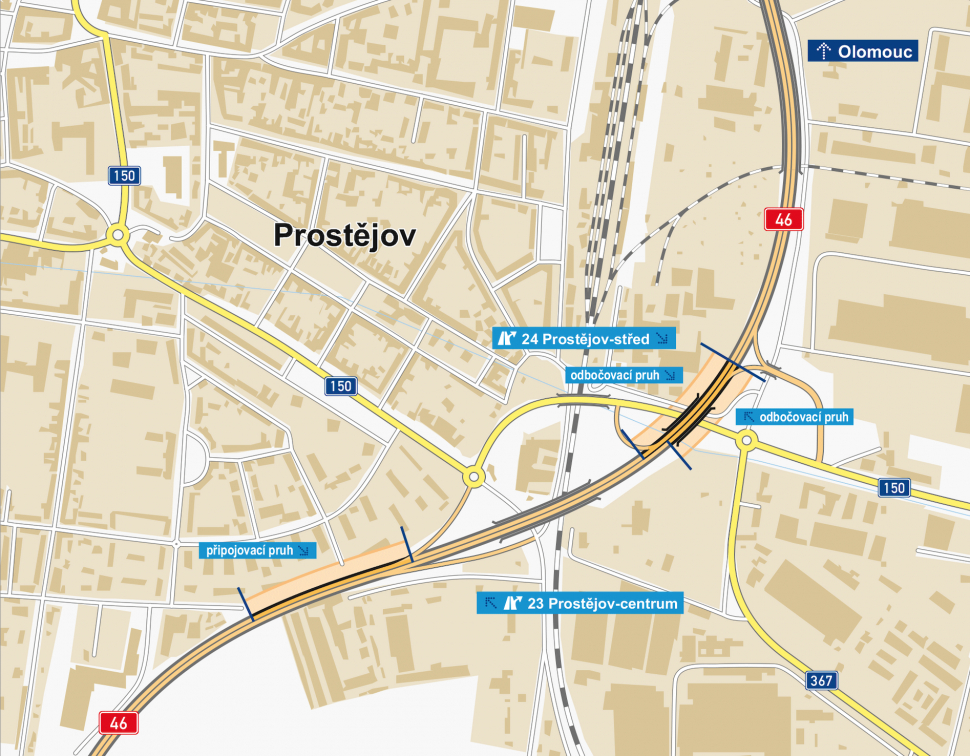 Nejpozději v úterý skončí dopravní omezení na dálniční estakádě kolem Prostějova